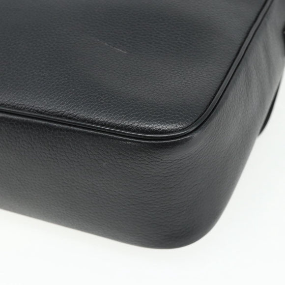 CELINE Shoulder Bag Leather Black Gold Auth ka3915A