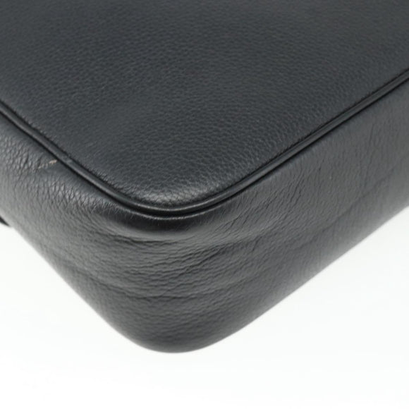 CELINE Shoulder Bag Leather Black Gold Auth ka3915A