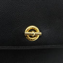CELINE Shoulder Bag Leather Black Gold Auth ka3915A-17