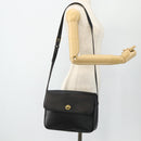 CELINE Shoulder Bag Leather Black Gold Auth ka3915A-25
