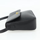 CELINE Shoulder Bag Leather Black Gold Auth ka3915A-3