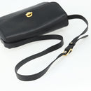 CELINE Shoulder Bag Leather Black Gold Auth ka3915A-7