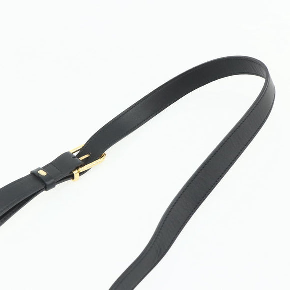 CELINE Shoulder Bag Leather Black Gold Auth ka3915A