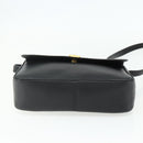 CELINE Shoulder Bag Leather Black Gold Auth ka3915A-5