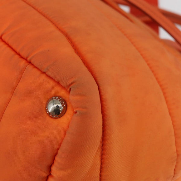 PRADA Hand Bag Nylon 2way Orange Silver Auth ka3919