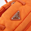 PRADA Hand Bag Nylon 2way Orange Silver Auth ka3919-18
