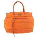 PRADA Hand Bag Nylon 2way Orange Silver Auth ka3919-13