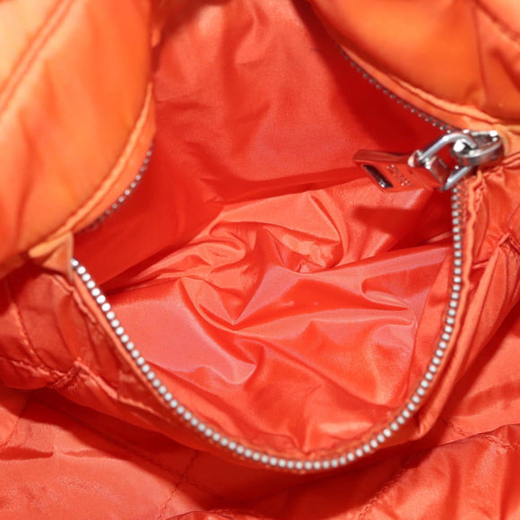 PRADA Hand Bag Nylon 2way Orange Silver Auth ka3919