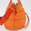 PRADA Hand Bag Nylon 2way Orange Silver Auth ka3919-3