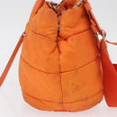 PRADA Hand Bag Nylon 2way Orange Silver Auth ka3919-4
