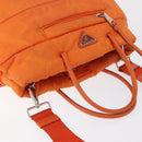 PRADA Hand Bag Nylon 2way Orange Silver Auth ka3919-6