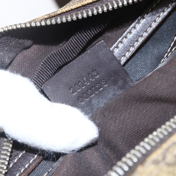 GUCCI GG Supreme Shoulder Bag PVC Brown Gold 201448 Auth ka392