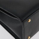 CELINE Hand Bag Leather Black Gold Auth ka3921-9