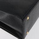 CELINE Hand Bag Leather Black Gold Auth ka3921-15