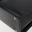 CELINE Hand Bag Leather Black Gold Auth ka3921-16