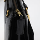 CELINE Hand Bag Leather Black Gold Auth ka3921-10