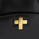 CELINE Hand Bag Leather Black Gold Auth ka3921-17