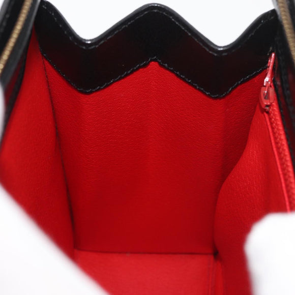 CELINE Hand Bag Leather Black Gold Auth ka3921