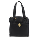 CELINE Hand Bag Leather Black Gold Auth ka3921-13
