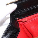 CELINE Hand Bag Leather Black Gold Auth ka3921-21