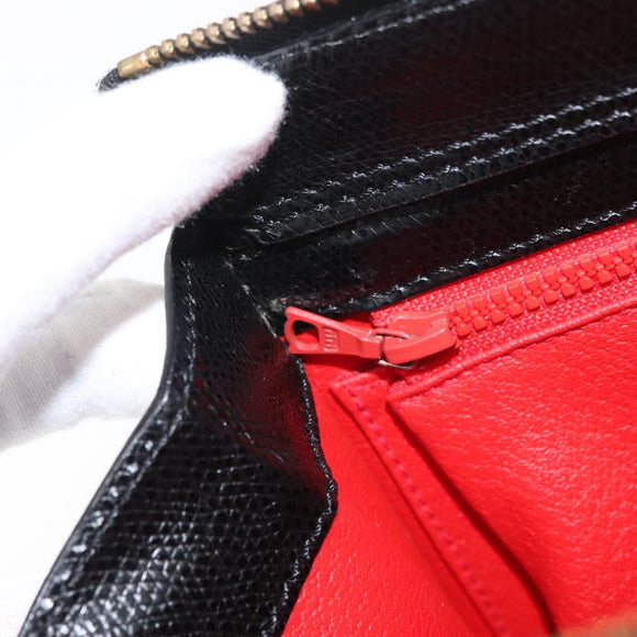 CELINE Hand Bag Leather Black Gold Auth ka3921