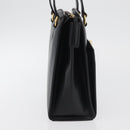 CELINE Hand Bag Leather Black Gold Auth ka3921-4
