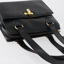 CELINE Hand Bag Leather Black Gold Auth ka3921-6