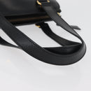 CELINE Hand Bag Leather Black Gold Auth ka3921-7