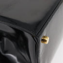 Salvatore Ferragamo Vala Hand Bag Patent leather Black Gold Auth ka3922-10