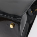 Salvatore Ferragamo Vala Hand Bag Patent leather Black Gold Auth ka3922-11