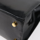Salvatore Ferragamo Vala Hand Bag Patent leather Black Gold Auth ka3922-13