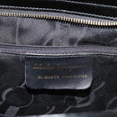 Salvatore Ferragamo Vala Hand Bag Patent leather Black Gold Auth ka3922-16