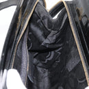 Salvatore Ferragamo Vala Hand Bag Patent leather Black Gold Auth ka3922-18