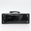 Salvatore Ferragamo Vala Hand Bag Patent leather Black Gold Auth ka3922-9