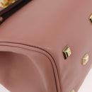 Salvatore Ferragamo Gancini Hand Bag Leather 2way Pink Gold Auth ka3924A-12