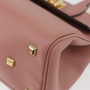 Salvatore Ferragamo Gancini Hand Bag Leather 2way Pink Gold Auth ka3924A-13