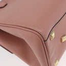 Salvatore Ferragamo Gancini Hand Bag Leather 2way Pink Gold Auth ka3924A-14