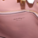 Salvatore Ferragamo Gancini Hand Bag Leather 2way Pink Gold Auth ka3924A-17