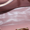 Salvatore Ferragamo Gancini Hand Bag Leather 2way Pink Gold Auth ka3924A-18