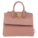 Salvatore Ferragamo Gancini Hand Bag Leather 2way Pink Gold Auth ka3924A-2