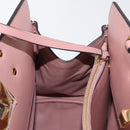 Salvatore Ferragamo Gancini Hand Bag Leather 2way Pink Gold Auth ka3924A-20