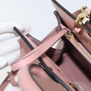 Salvatore Ferragamo Gancini Hand Bag Leather 2way Pink Gold Auth ka3924A-21