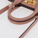 Salvatore Ferragamo Gancini Hand Bag Leather 2way Pink Gold Auth ka3924A-7