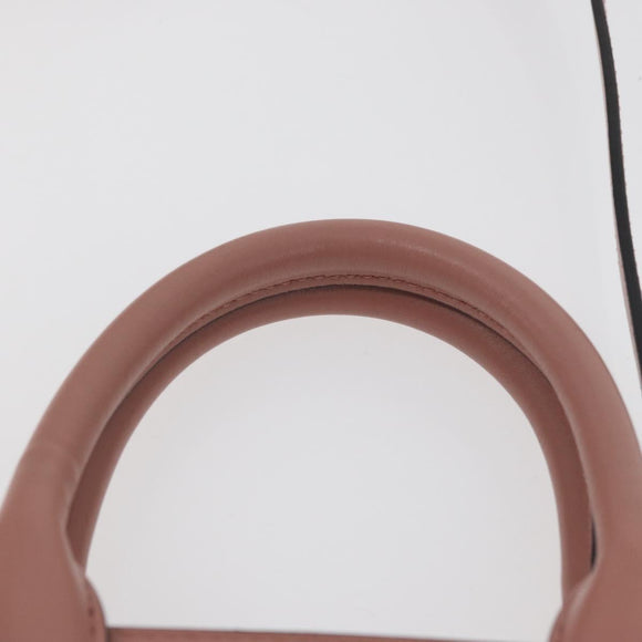 Salvatore Ferragamo Gancini Hand Bag Leather 2way Pink Gold Auth ka3924A