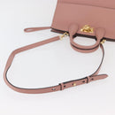 Salvatore Ferragamo Gancini Hand Bag Leather 2way Pink Gold Auth ka3924A-9