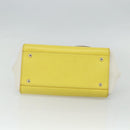 Salvatore Ferragamo Gancini Hand Bag Leather 2way Yellow Gold Auth ka3925A-11