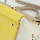 Salvatore Ferragamo Gancini Hand Bag Leather 2way Yellow Gold Auth ka3925A-12