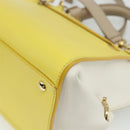 Salvatore Ferragamo Gancini Hand Bag Leather 2way Yellow Gold Auth ka3925A-14