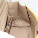 Salvatore Ferragamo Gancini Hand Bag Leather 2way Yellow Gold Auth ka3925A-22