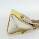 Salvatore Ferragamo Gancini Hand Bag Leather 2way Yellow Gold Auth ka3925A-4